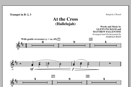 Download Harold Ross At The Cross (Hallelujah) - Trumpet 2 & 3 Sheet Music and learn how to play Choir Instrumental Pak PDF digital score in minutes