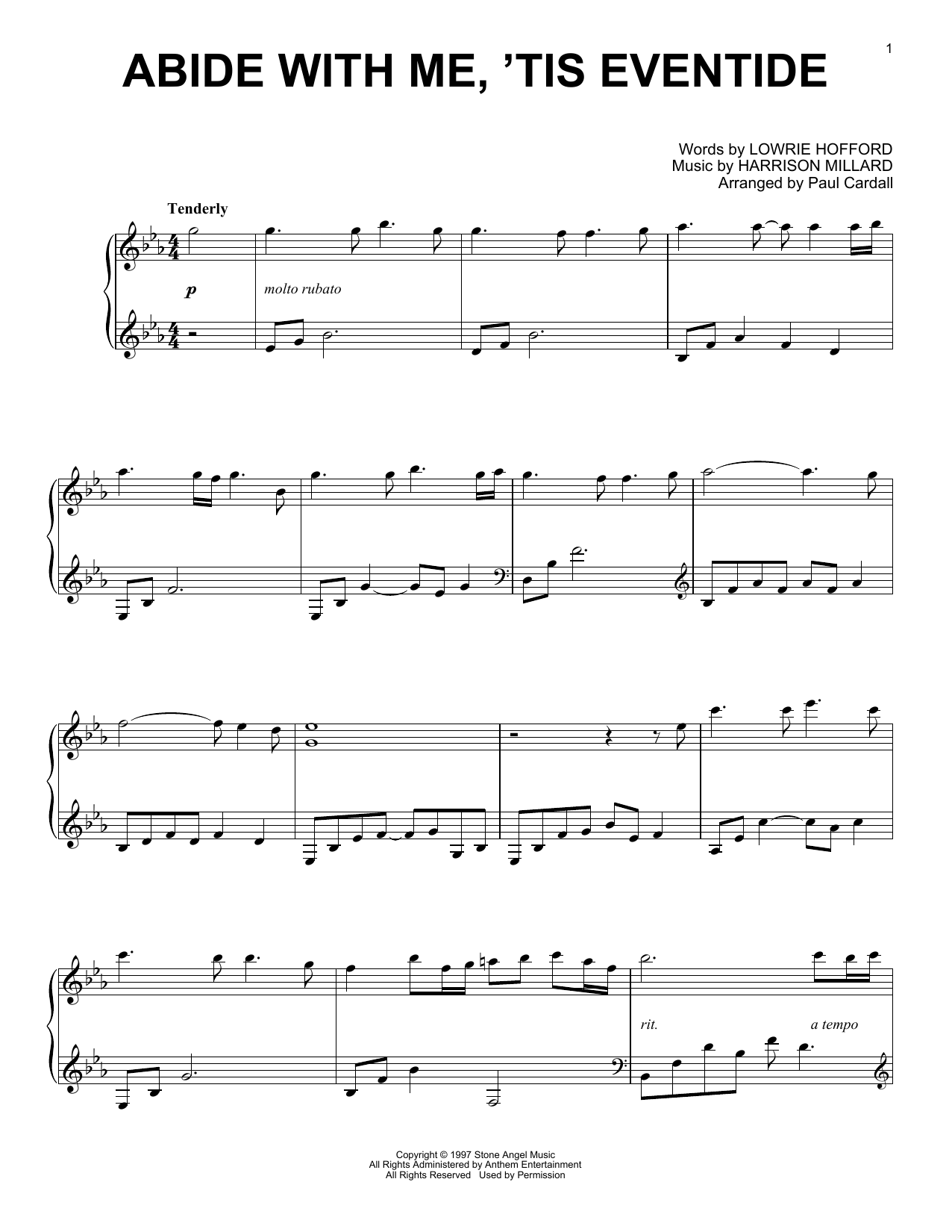 Download Harrison Millard Abide With Me, 'Tis Eventide (arr. Paul Cardall) Sheet Music and learn how to play Piano Solo PDF digital score in minutes