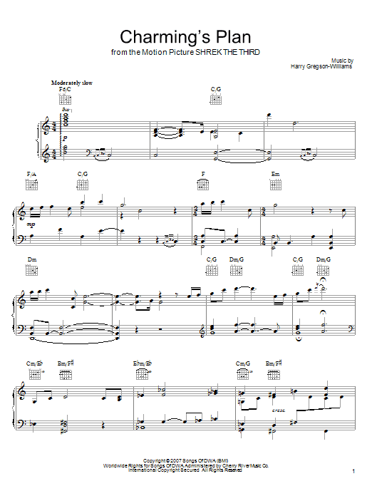 Download Harry Gregson-Williams Charming's Plan Sheet Music and learn how to play Piano, Vocal & Guitar (Right-Hand Melody) PDF digital score in minutes