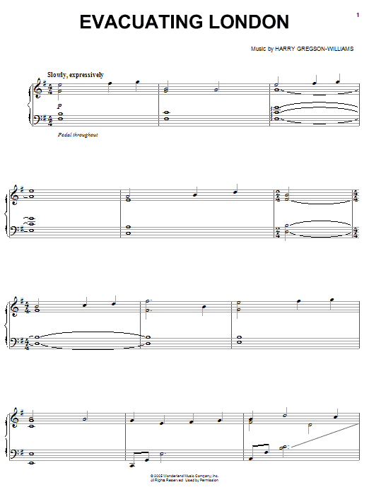 Download Harry Gregson-Williams Evacuating London Sheet Music and learn how to play Piano, Vocal & Guitar (Right-Hand Melody) PDF digital score in minutes