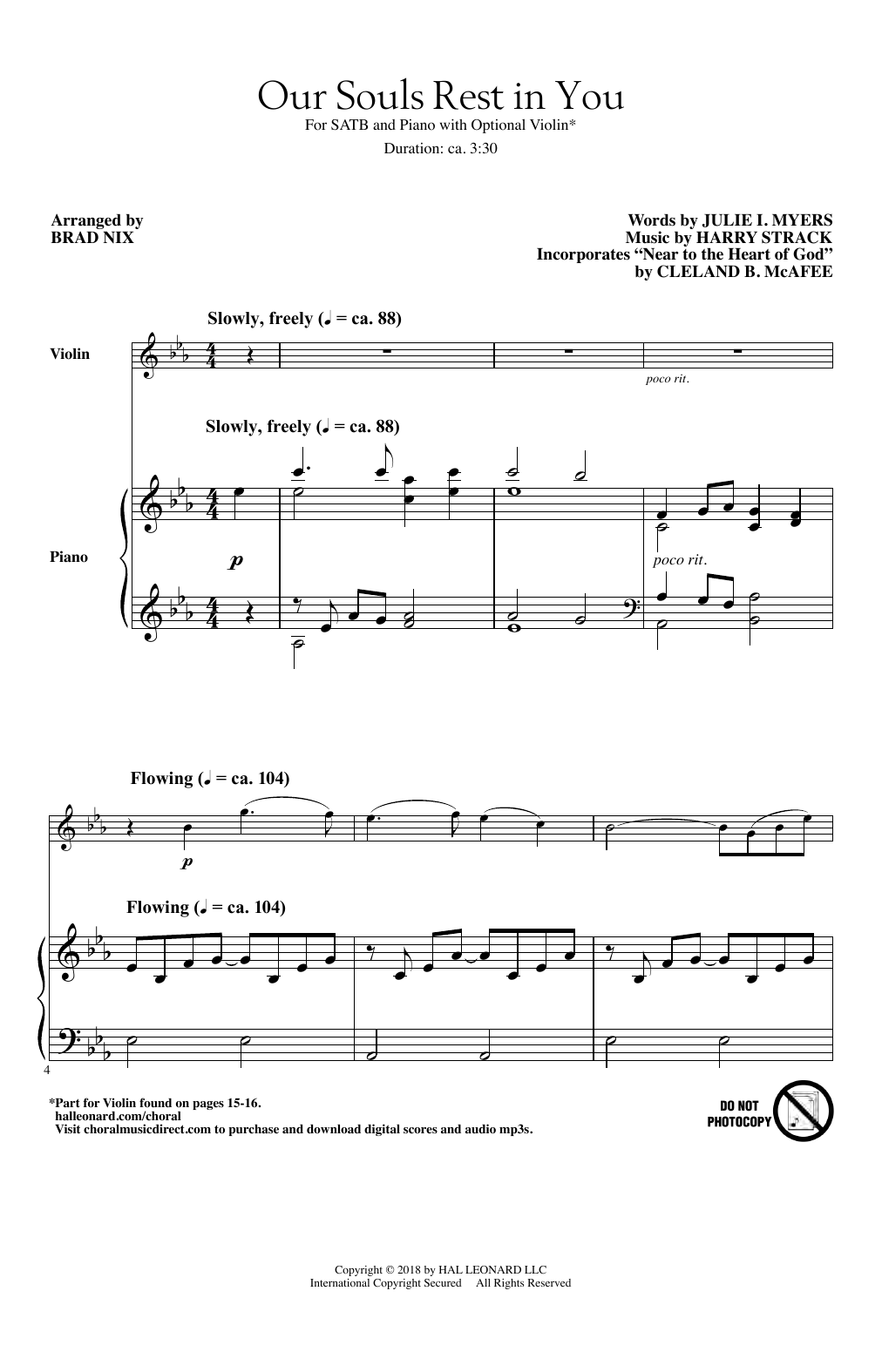 Download Harry Strack Our Souls Rest In You (arr. Brad Nix) Sheet Music and learn how to play SATB Choir PDF digital score in minutes