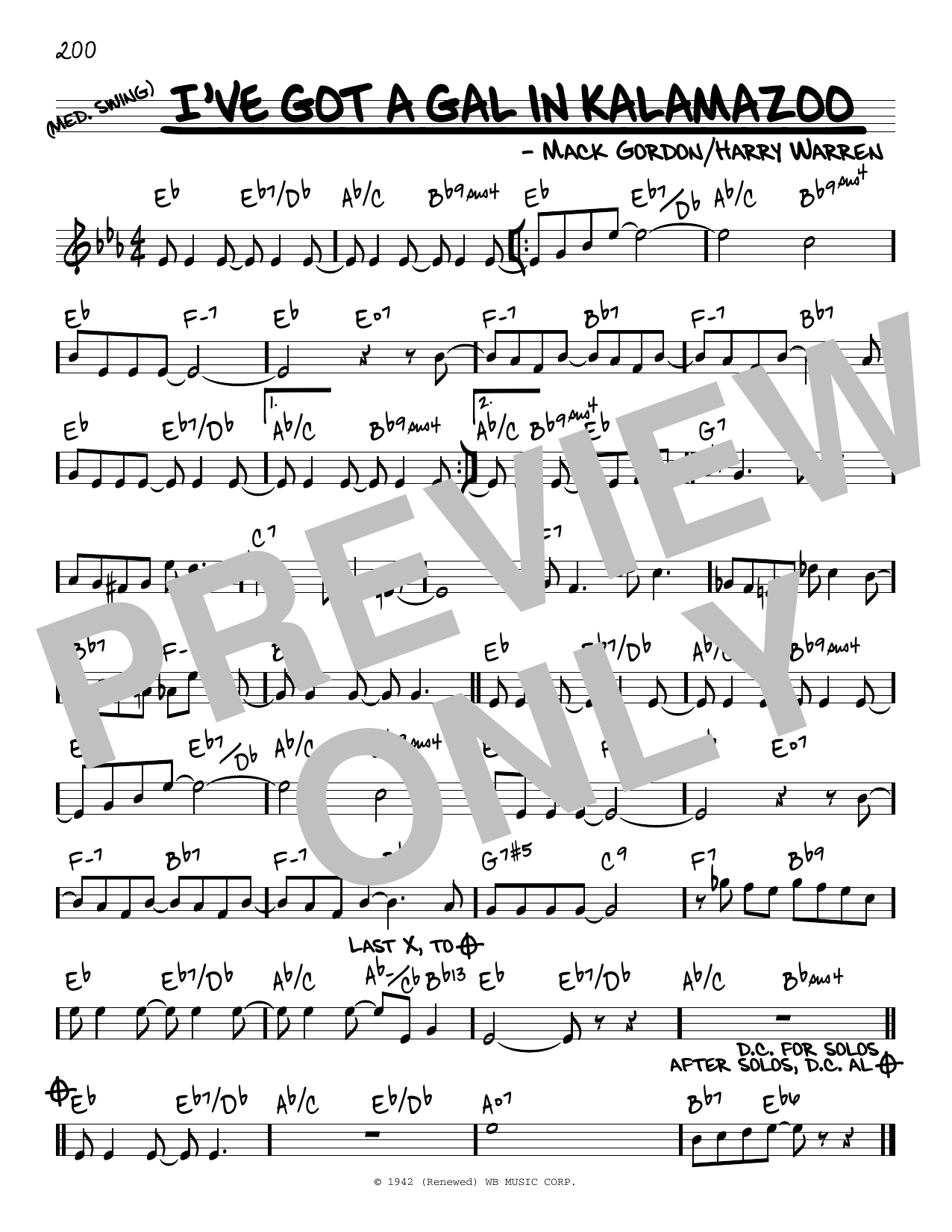 Download Harry Warren and Mack Gordon I've Got A Gal In Kalamazoo Sheet Music and learn how to play Real Book – Melody & Chords PDF digital score in minutes