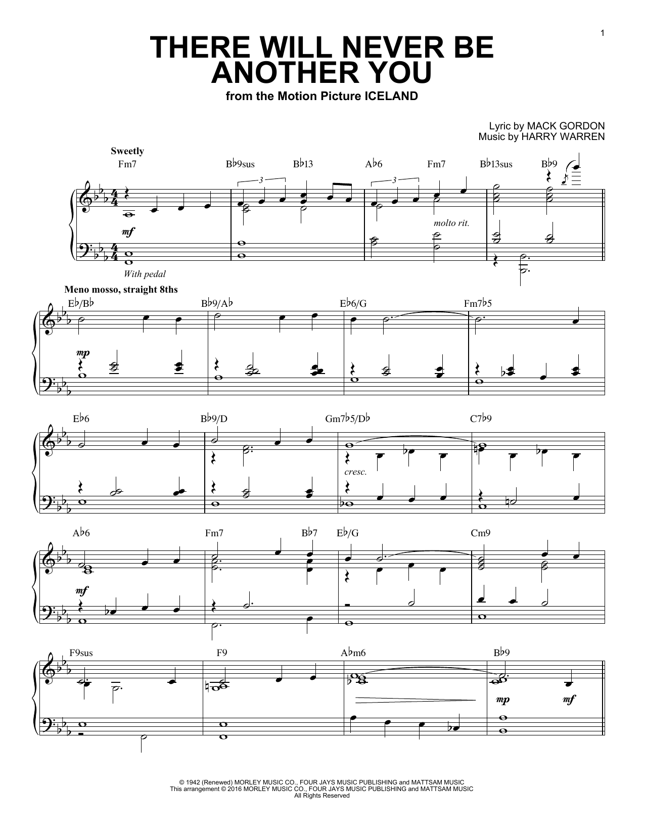 Download Harry Warren There Will Never Be Another You Sheet Music and learn how to play Piano PDF digital score in minutes