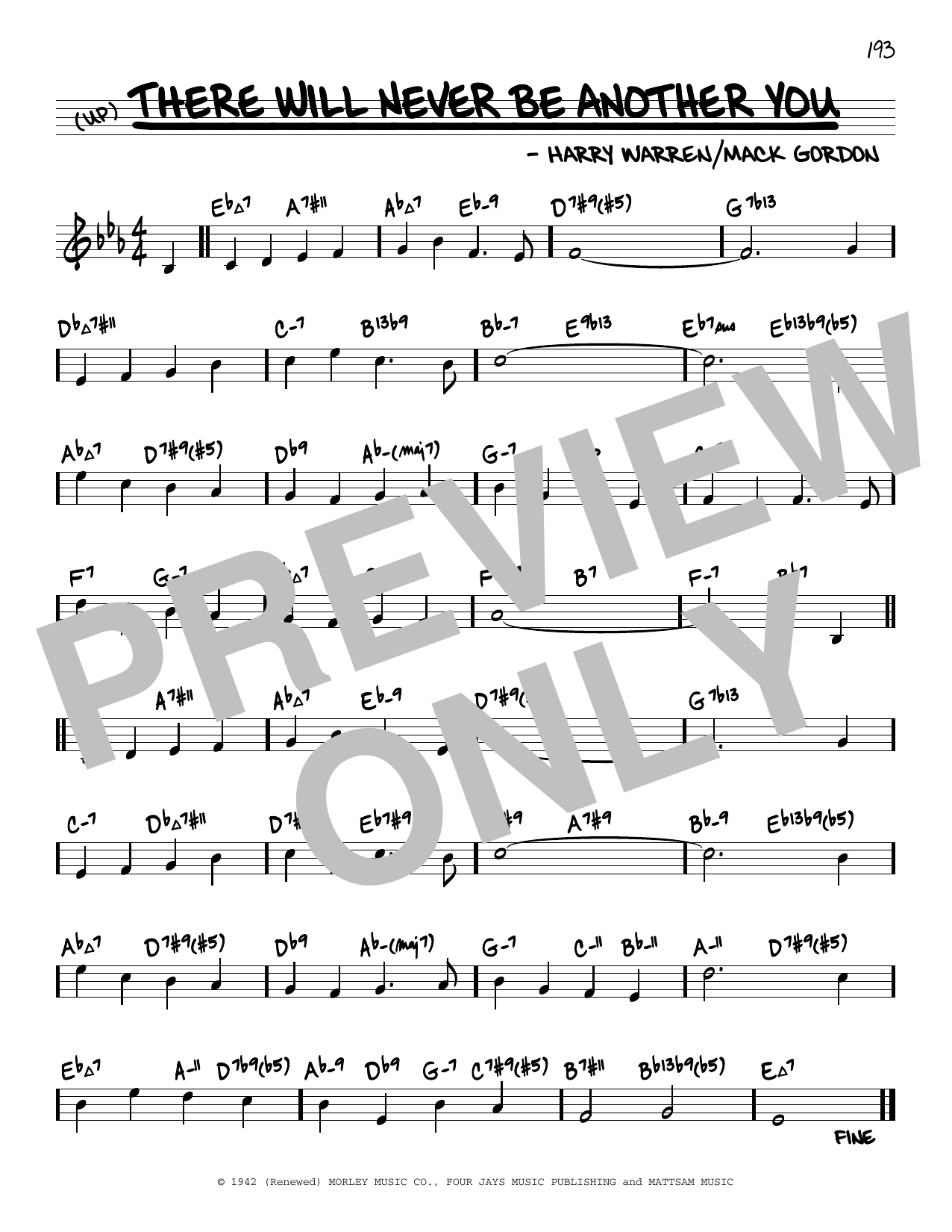 Download Harry Warren There Will Never Be Another You (arr. David Hazeltine) Sheet Music and learn how to play Real Book – Enhanced Chords PDF digital score in minutes