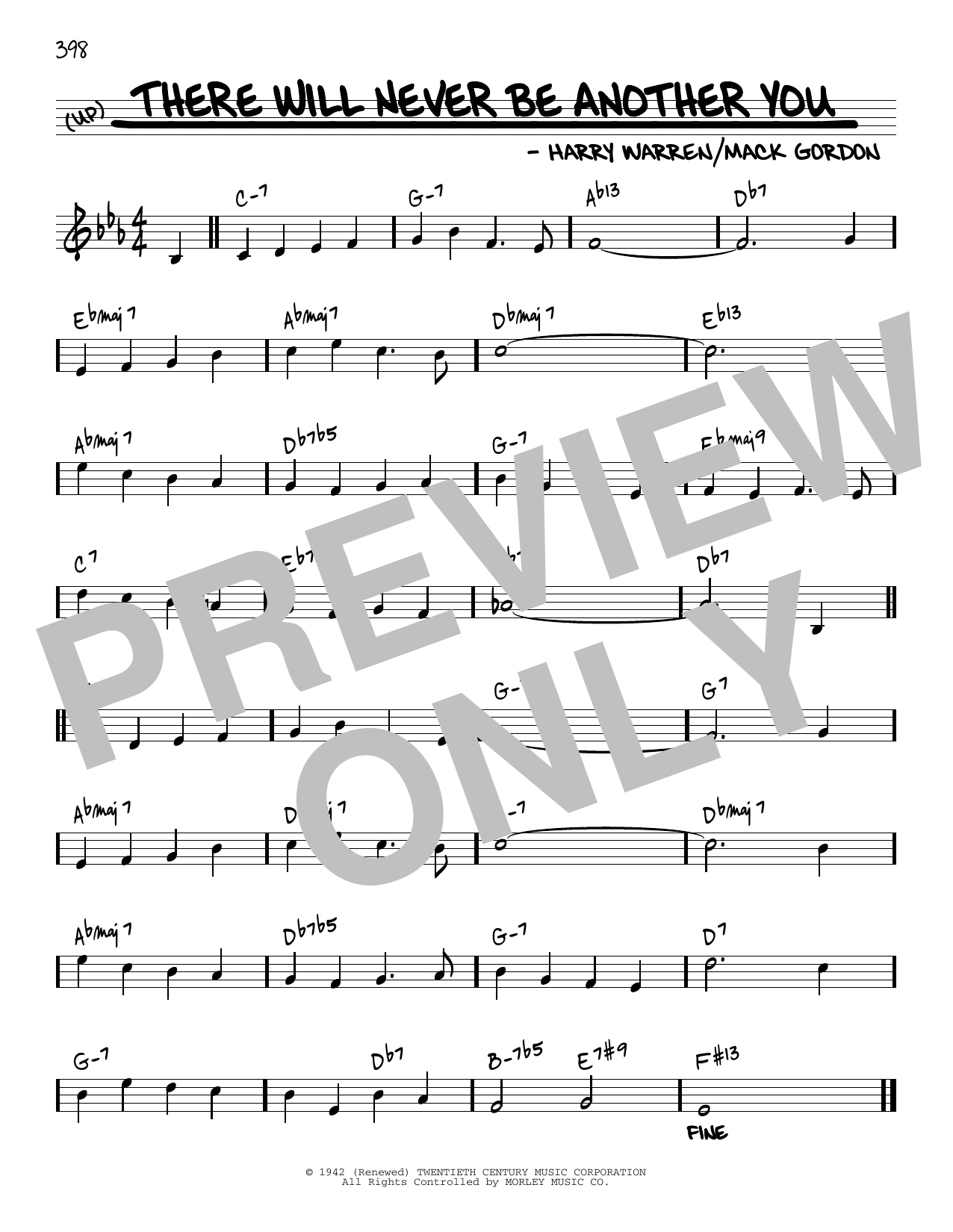Download Harry Warren There Will Never Be Another You [Reharmonized version] (arr. Jack Grassel) Sheet Music and learn how to play Real Book – Melody & Chords PDF digital score in minutes