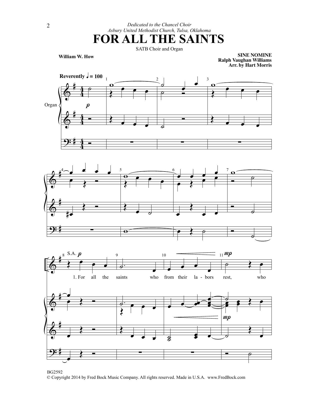 Download Hart Morris For All the Saints Sheet Music and learn how to play SATB Choir PDF digital score in minutes