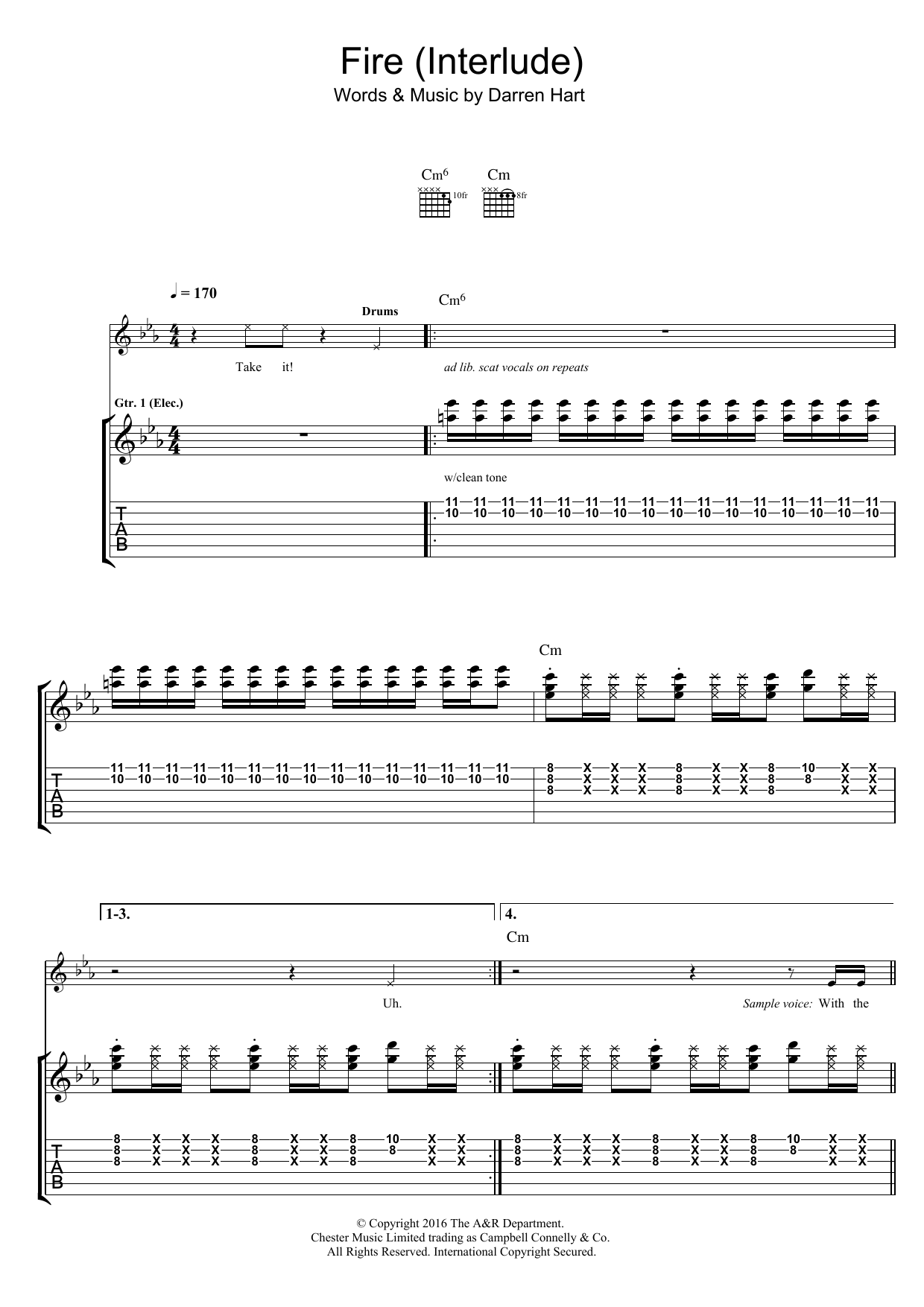 Download Harts Fire Sheet Music and learn how to play Guitar Tab PDF digital score in minutes