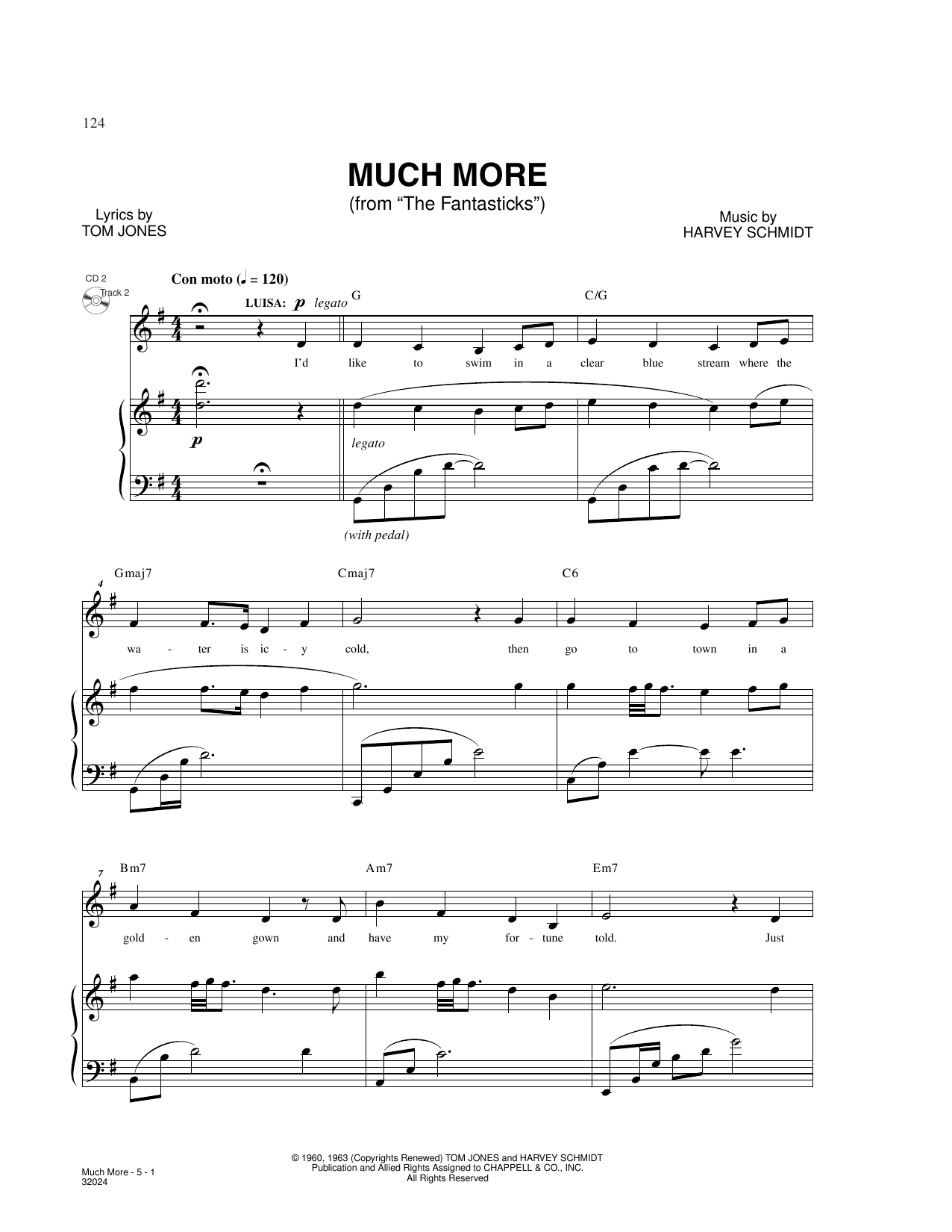 Download Harvey Schmidt Much More (from The Fantasticks) Sheet Music and learn how to play Piano & Vocal PDF digital score in minutes