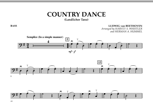 Download Harvey Whistler Country Dance (Landlicher Tanz) - Bass Sheet Music and learn how to play Orchestra PDF digital score in minutes