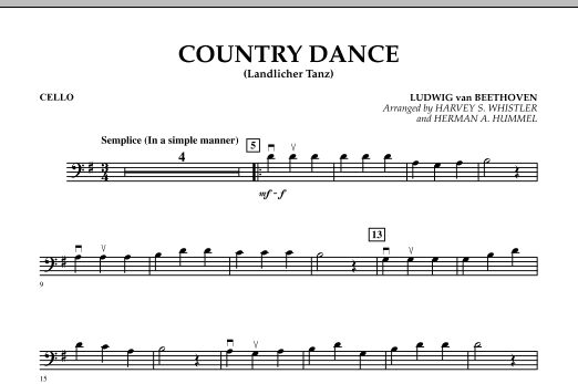 Download Harvey Whistler Country Dance (Landlicher Tanz) - Cello Sheet Music and learn how to play Orchestra PDF digital score in minutes