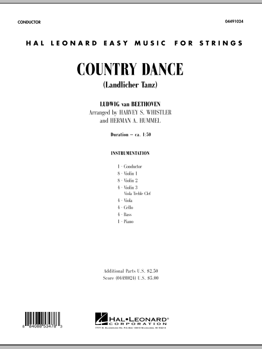 Download Harvey Whistler Country Dance (Landlicher Tanz) - Full Score Sheet Music and learn how to play Orchestra PDF digital score in minutes