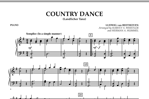 Download Harvey Whistler Country Dance (Landlicher Tanz) - Piano Sheet Music and learn how to play Orchestra PDF digital score in minutes