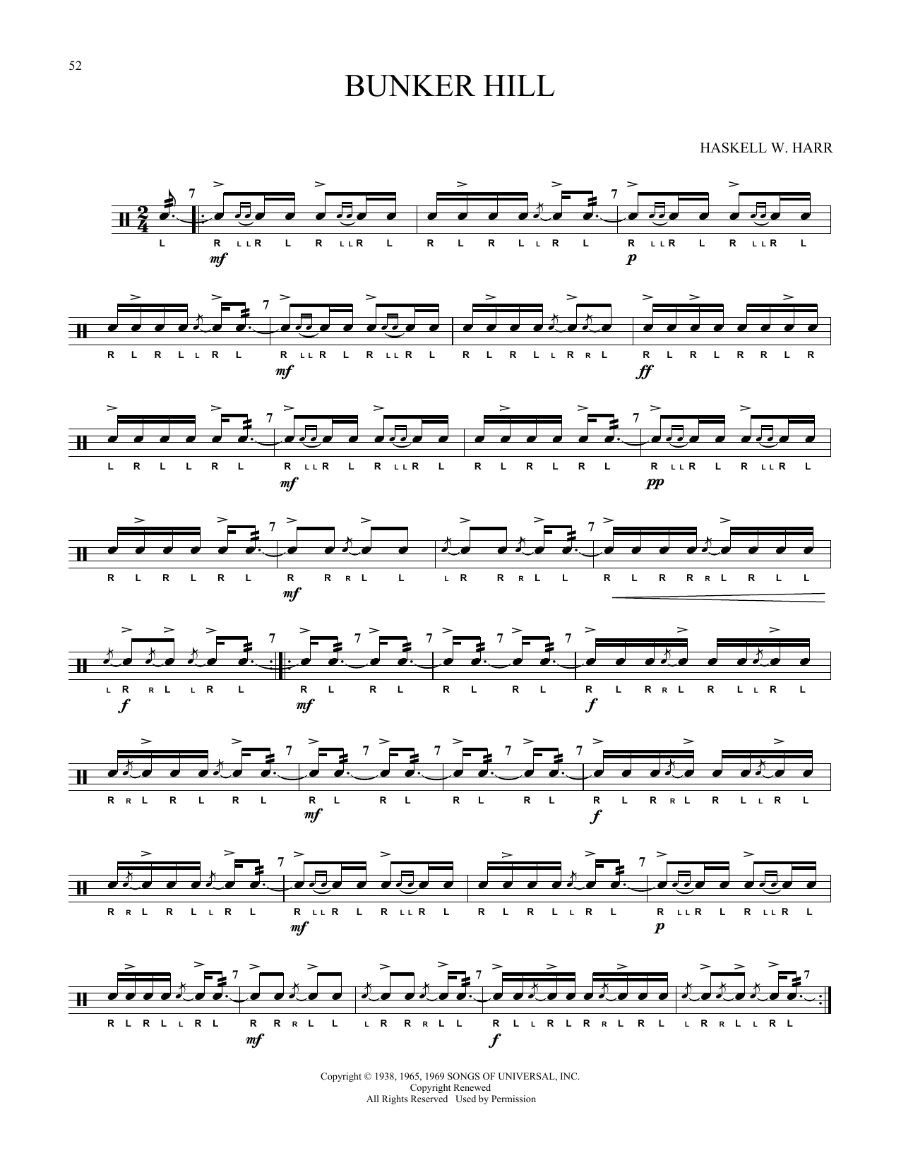 Download Haskell W. Harr Bunker Hill Sheet Music and learn how to play Snare Drum Solo PDF digital score in minutes