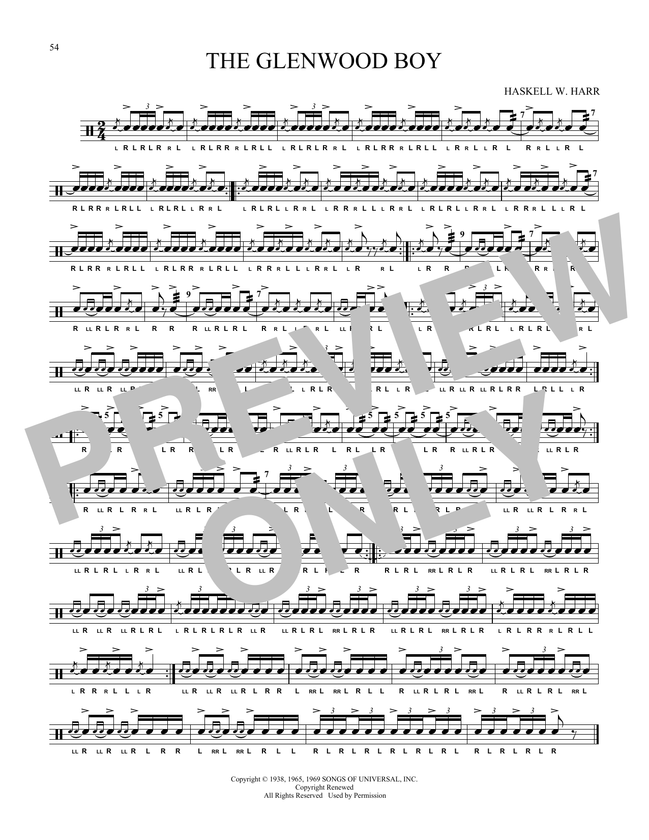 Download Haskell W. Harr The Glenwood Boy Sheet Music and learn how to play Snare Drum Solo PDF digital score in minutes