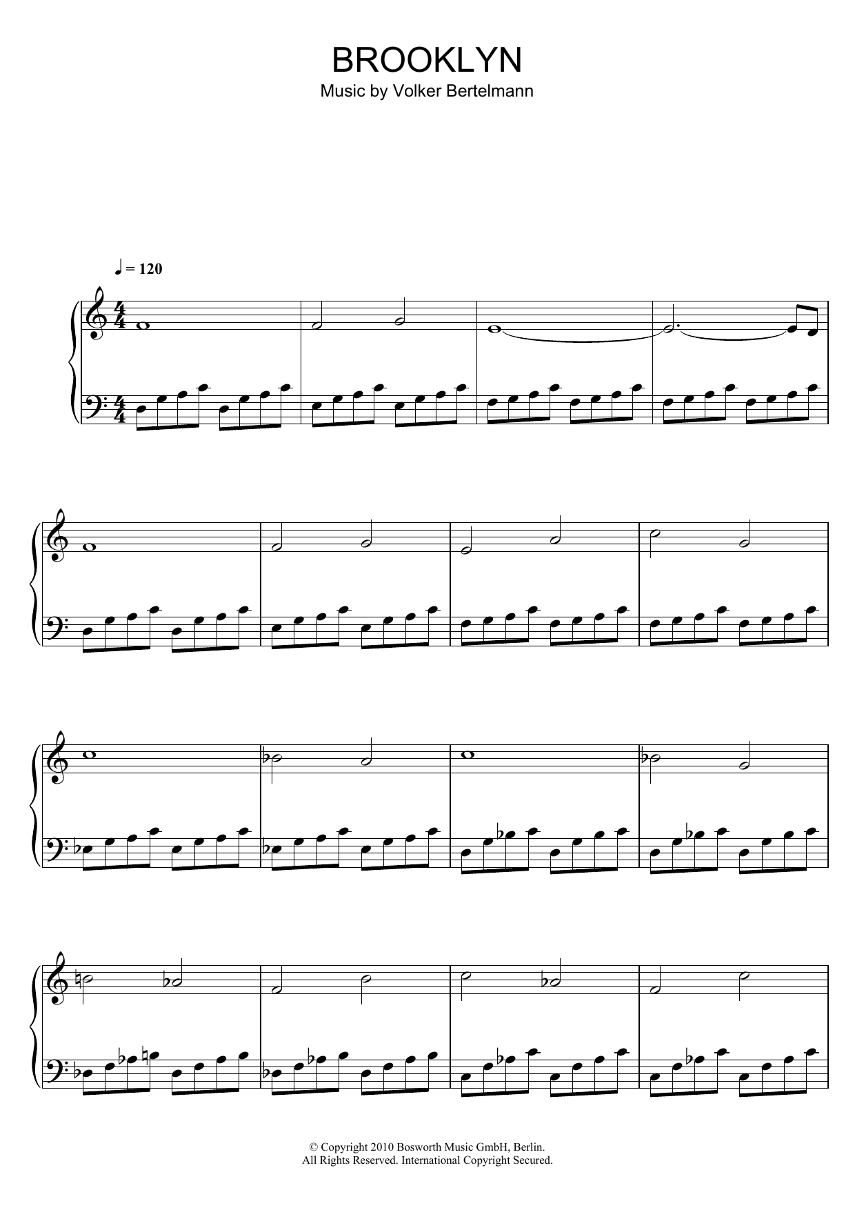 Download Hauschka Brooklyn Sheet Music and learn how to play Piano PDF digital score in minutes
