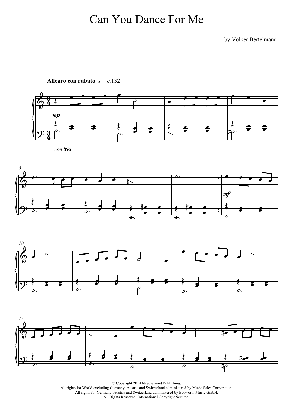 Download Hauschka Can You Dance For Me Sheet Music and learn how to play Piano PDF digital score in minutes