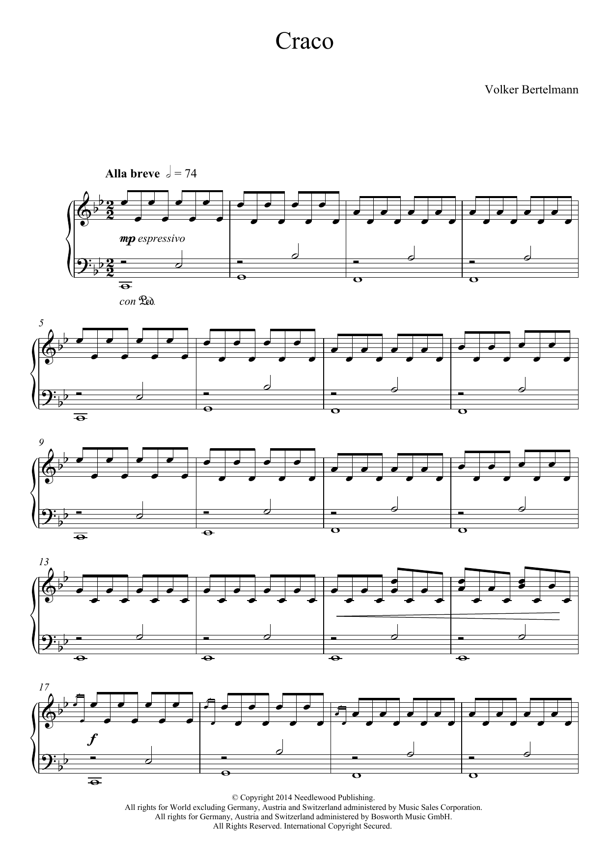 Download Hauschka Craco Sheet Music and learn how to play Piano PDF digital score in minutes