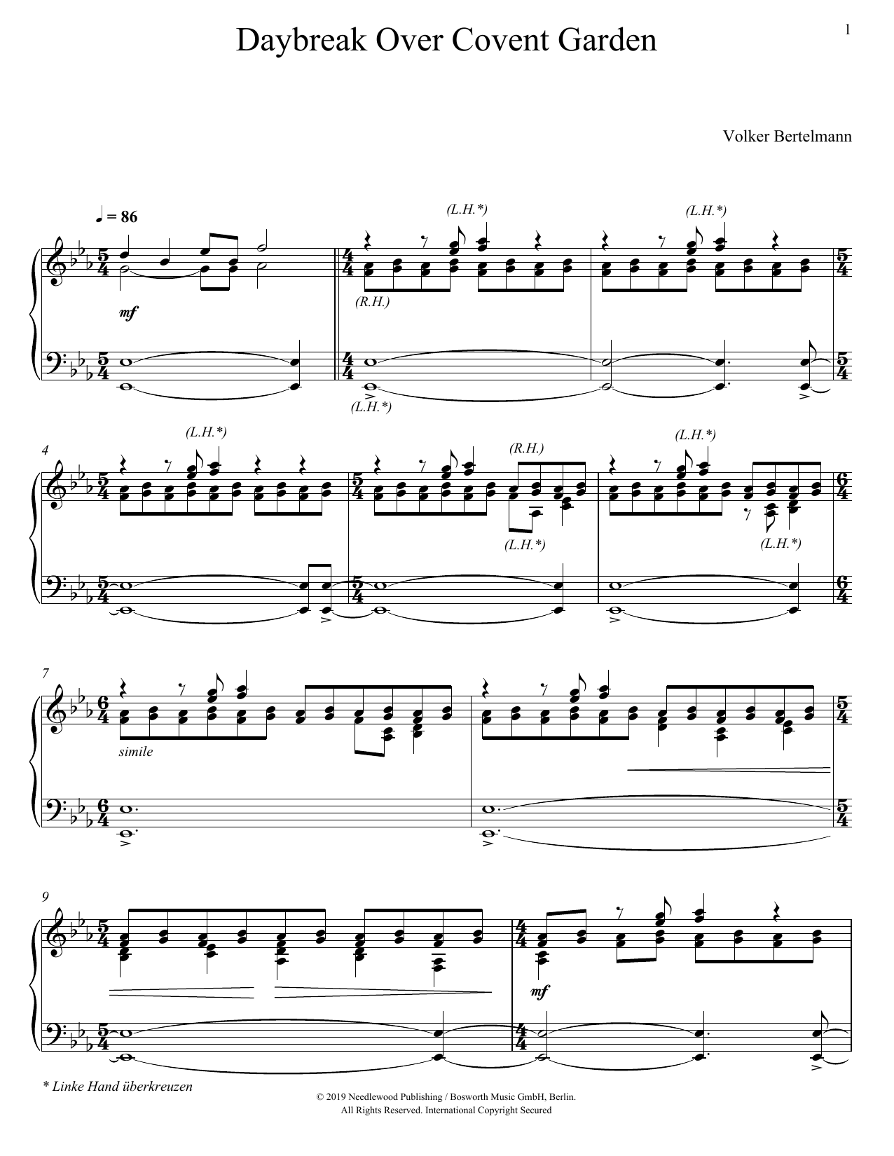Download Hauschka Daybreak Over Covent Garden Sheet Music and learn how to play Piano Solo PDF digital score in minutes