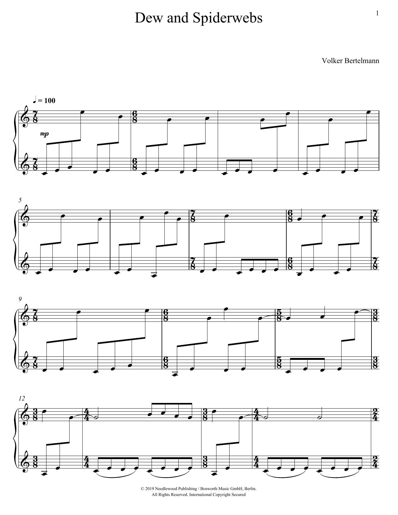 Download Hauschka Dew And Spiderwebs Sheet Music and learn how to play Piano Solo PDF digital score in minutes