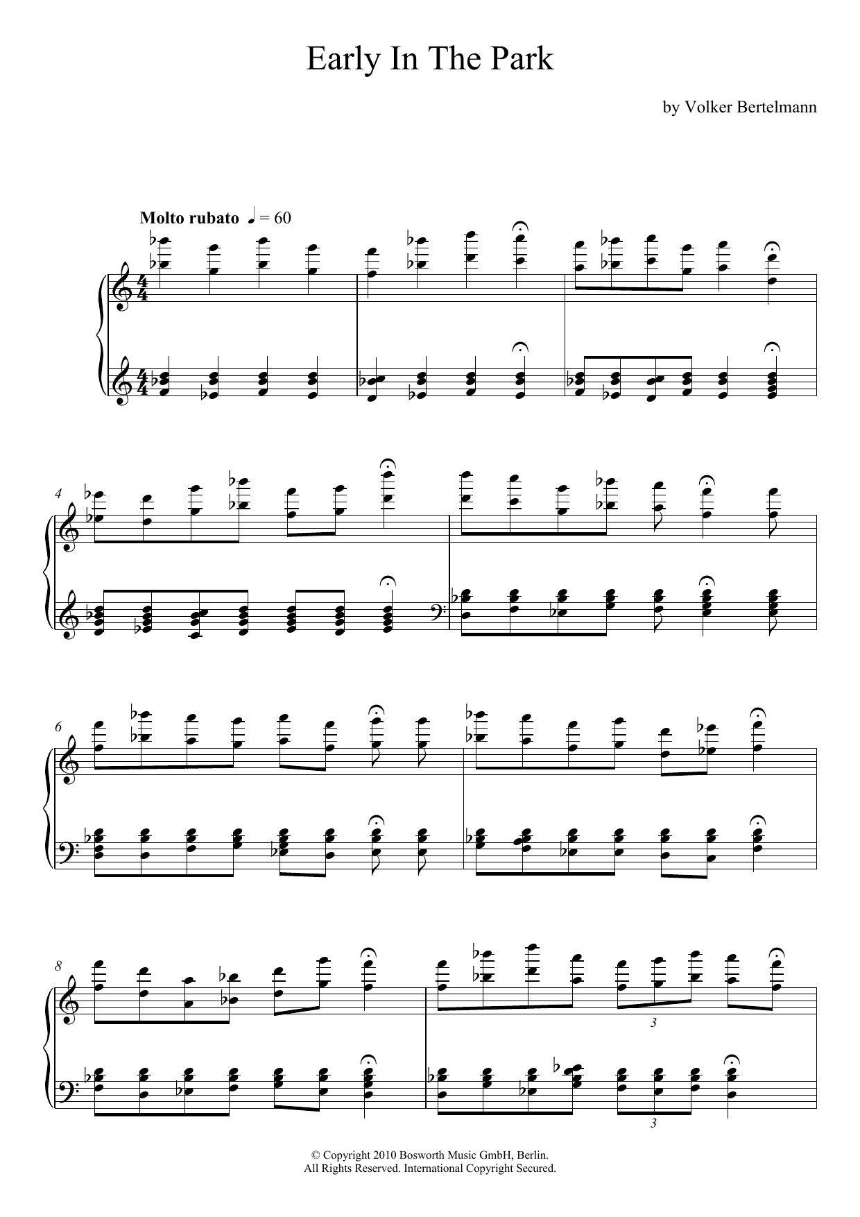 Download Hauschka Early In The Park Sheet Music and learn how to play Piano PDF digital score in minutes