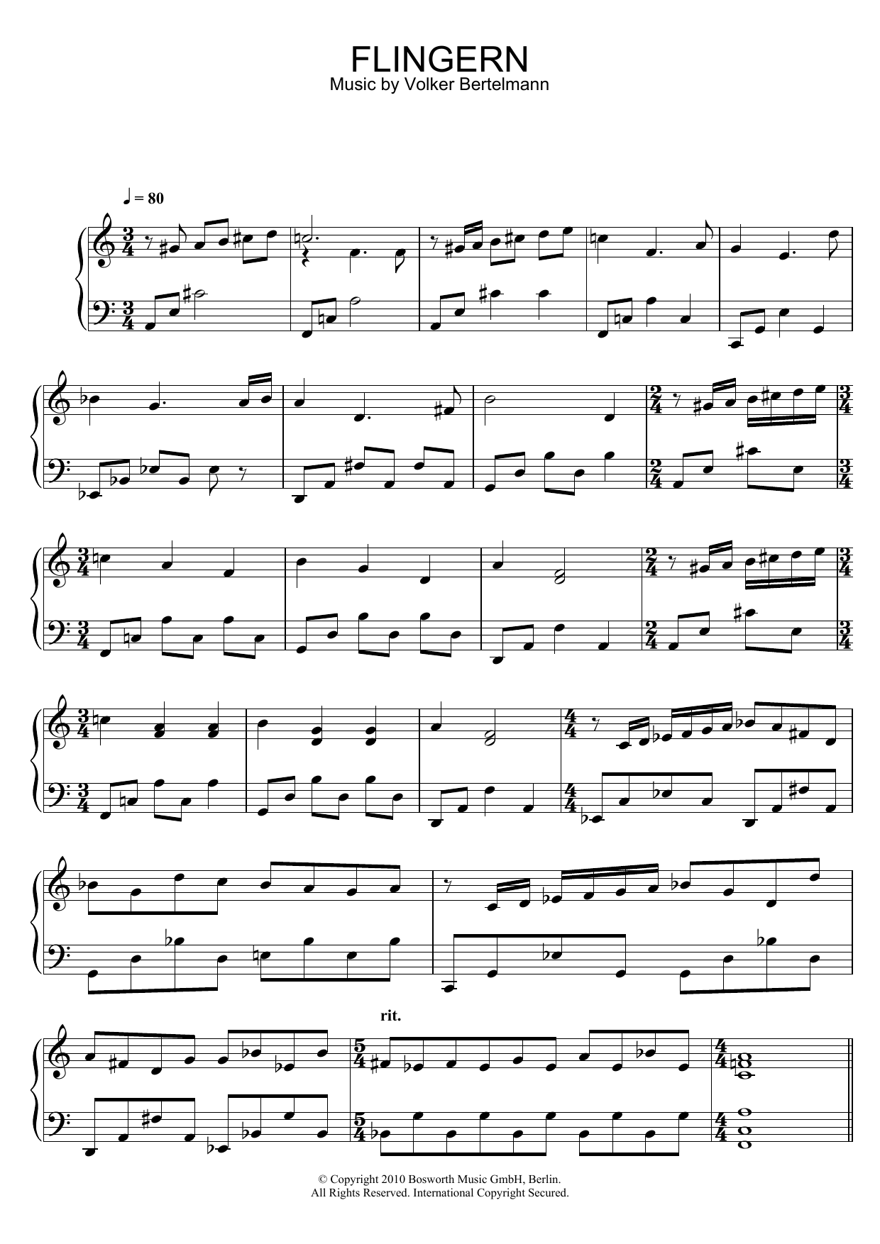 Download Hauschka Flingern Sheet Music and learn how to play Piano PDF digital score in minutes