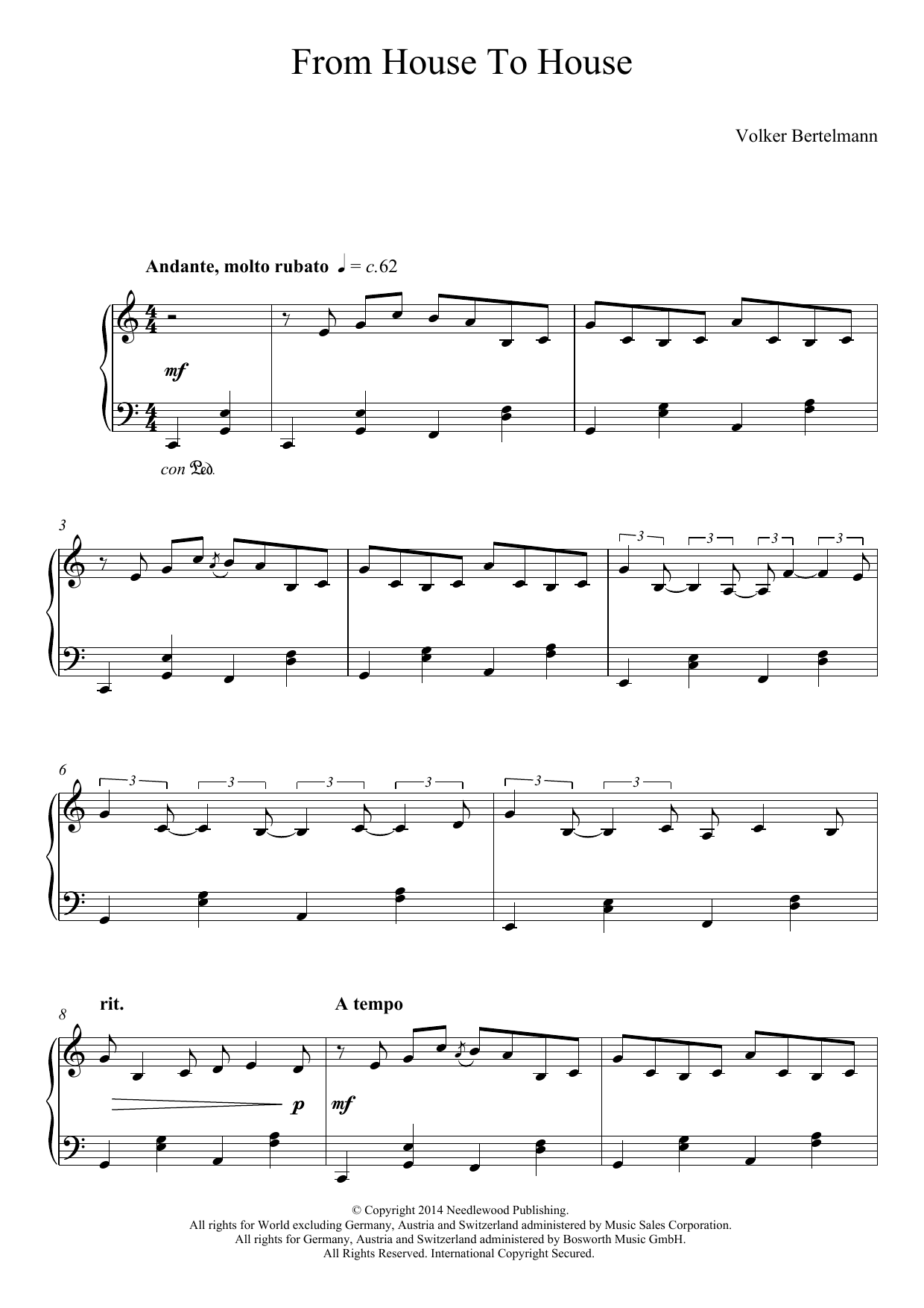 Download Hauschka From House To House Sheet Music and learn how to play Piano PDF digital score in minutes