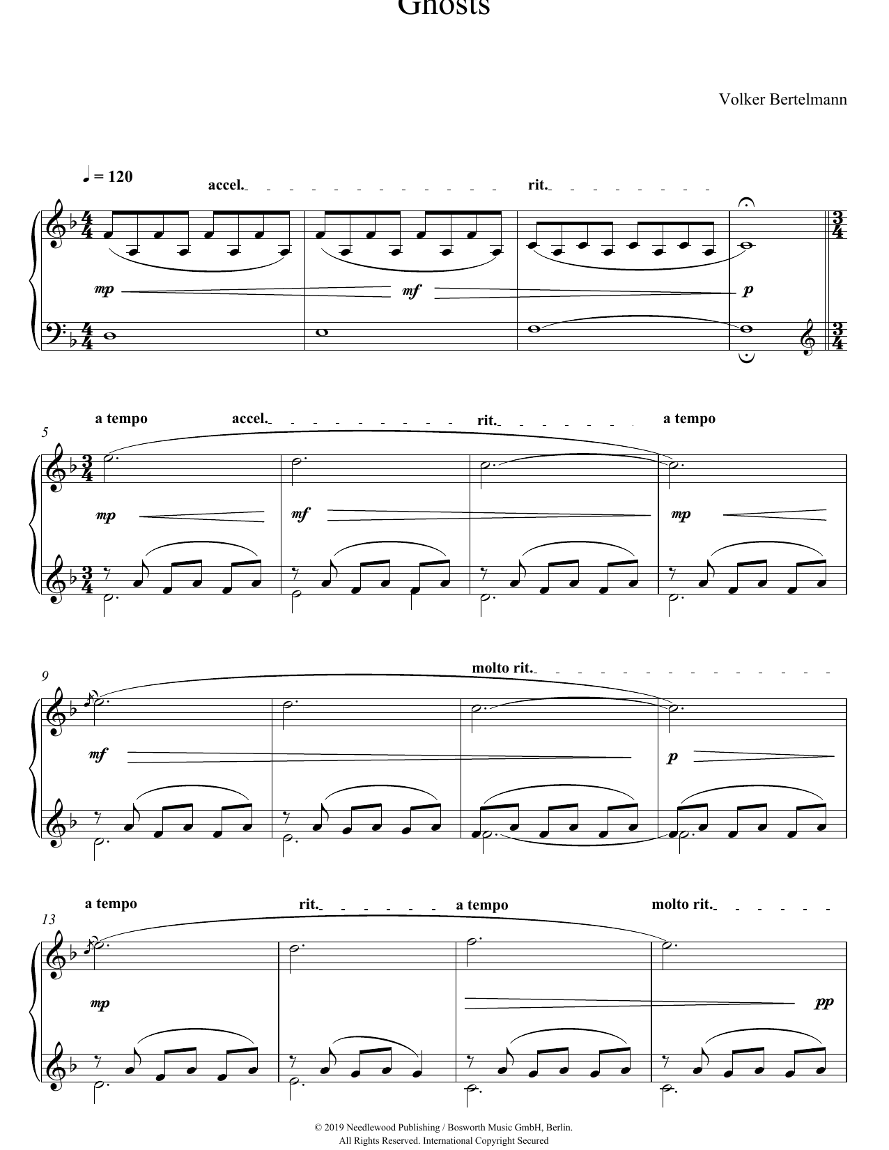 Download Hauschka Ghosts Sheet Music and learn how to play Piano Solo PDF digital score in minutes