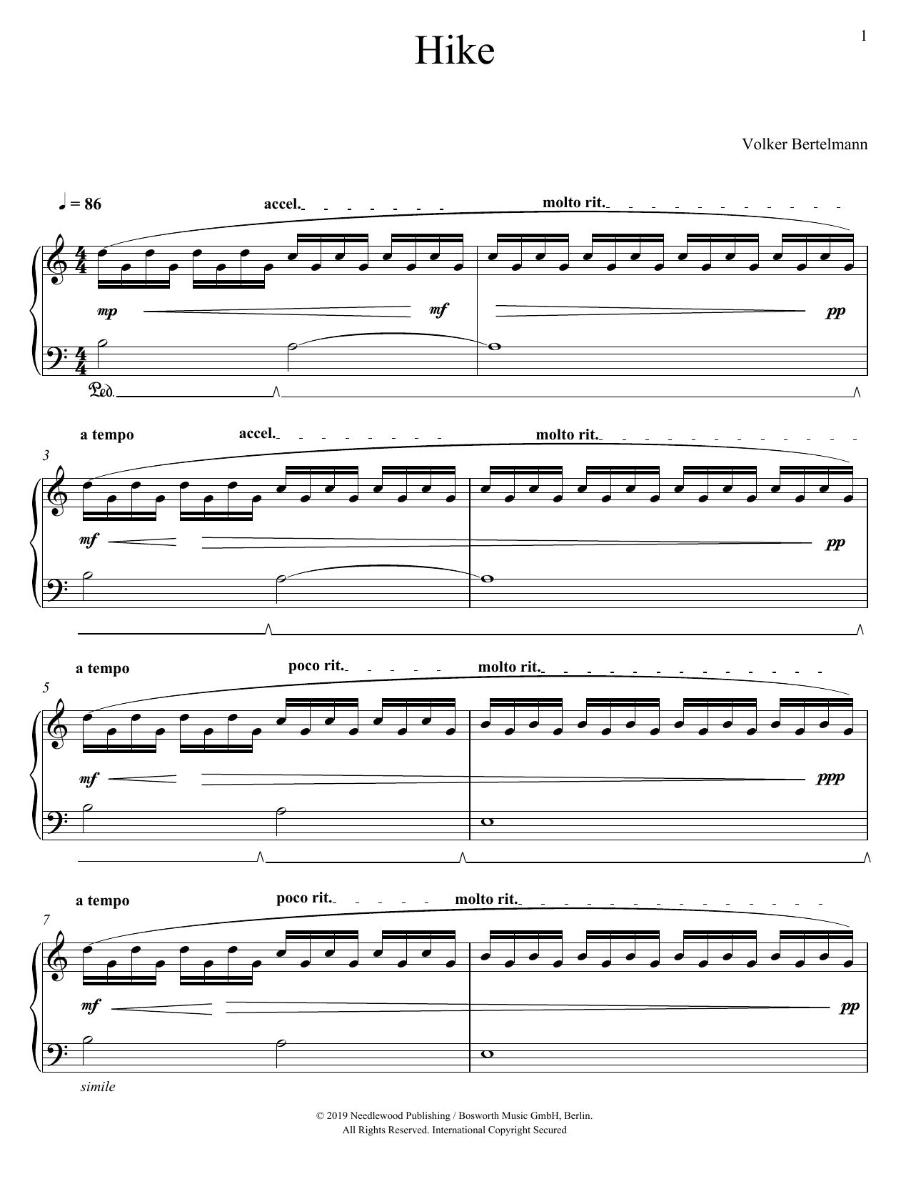 Download Hauschka Hike Sheet Music and learn how to play Piano Solo PDF digital score in minutes