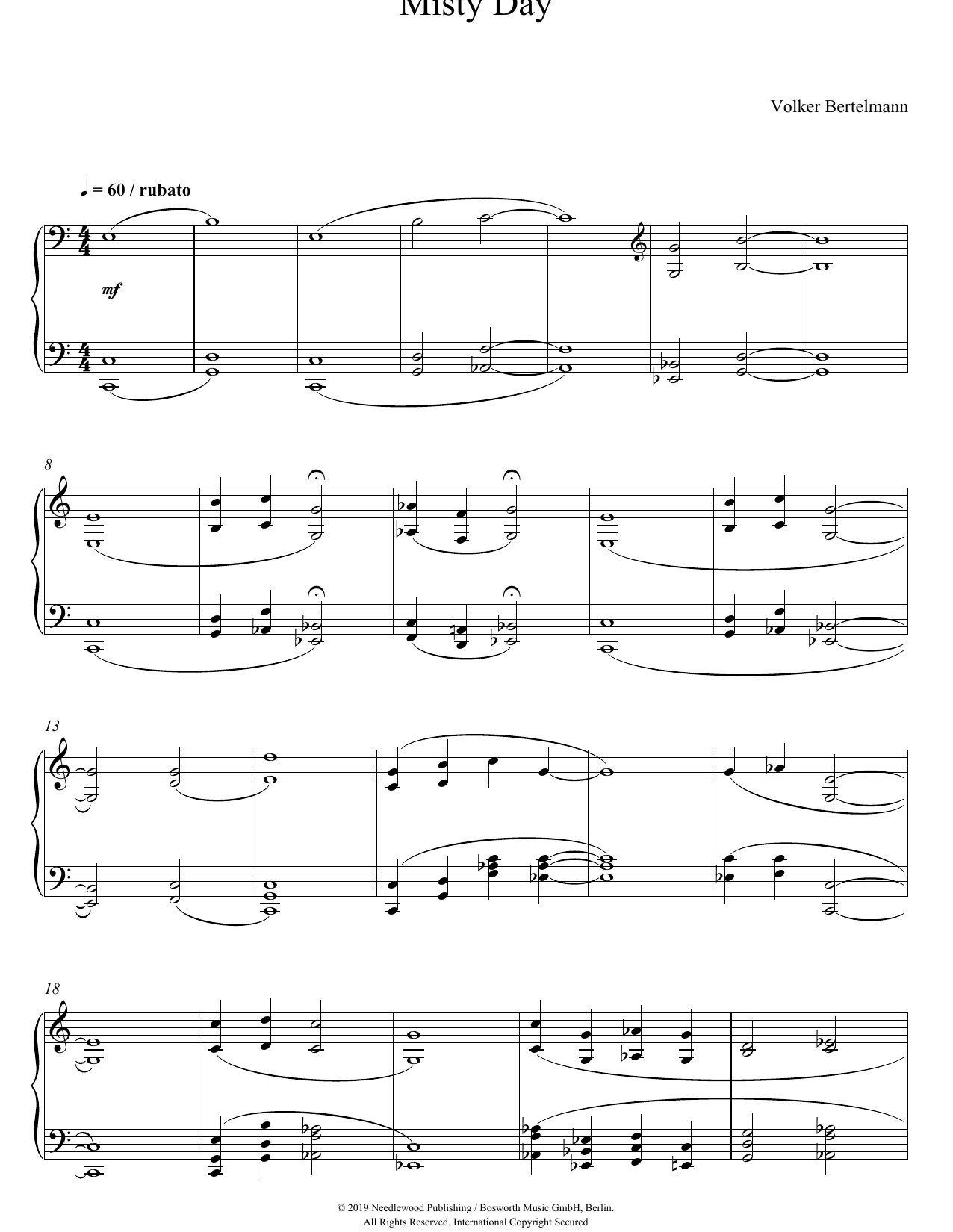 Download Hauschka Misty Day Sheet Music and learn how to play Piano Solo PDF digital score in minutes