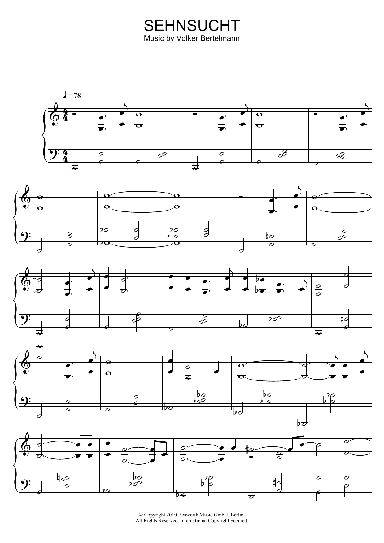 Download Hauschka Sehnsucht Sheet Music and learn how to play Piano PDF digital score in minutes