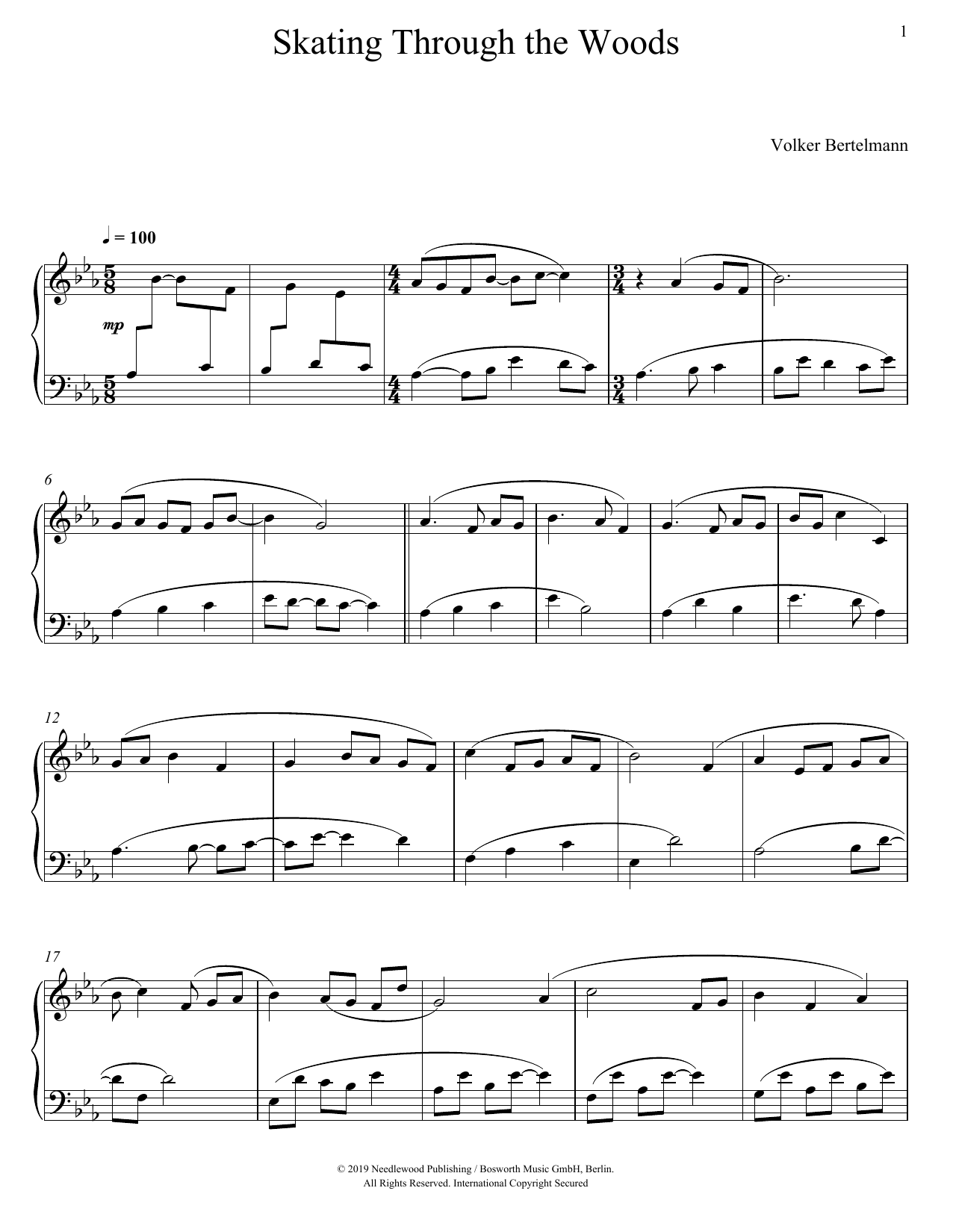 Download Hauschka Skating Through The Woods Sheet Music and learn how to play Piano Solo PDF digital score in minutes