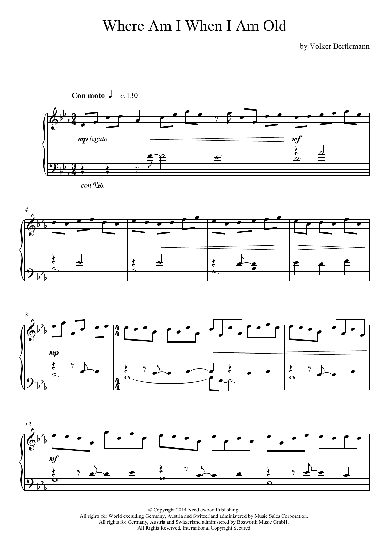Download Hauschka Where Am I When I Am Old Sheet Music and learn how to play Piano PDF digital score in minutes