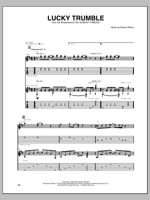 Download Heart Lucky Trumble Sheet Music and learn how to play Guitar Tab PDF digital score in minutes