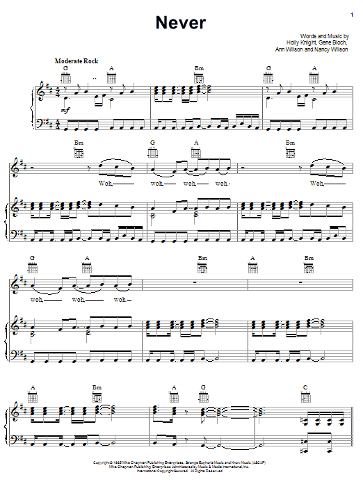 Download Heart Never Sheet Music and learn how to play Piano, Vocal & Guitar (Right-Hand Melody) PDF digital score in minutes