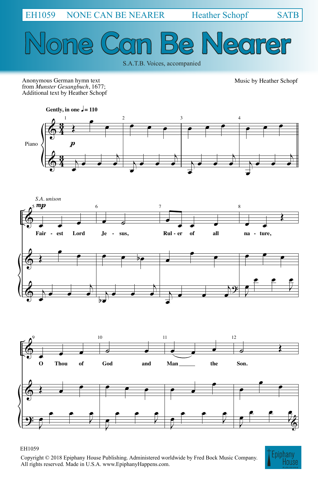 Download Heather Schopf None Can Be Nearer Sheet Music and learn how to play SATB Choir PDF digital score in minutes