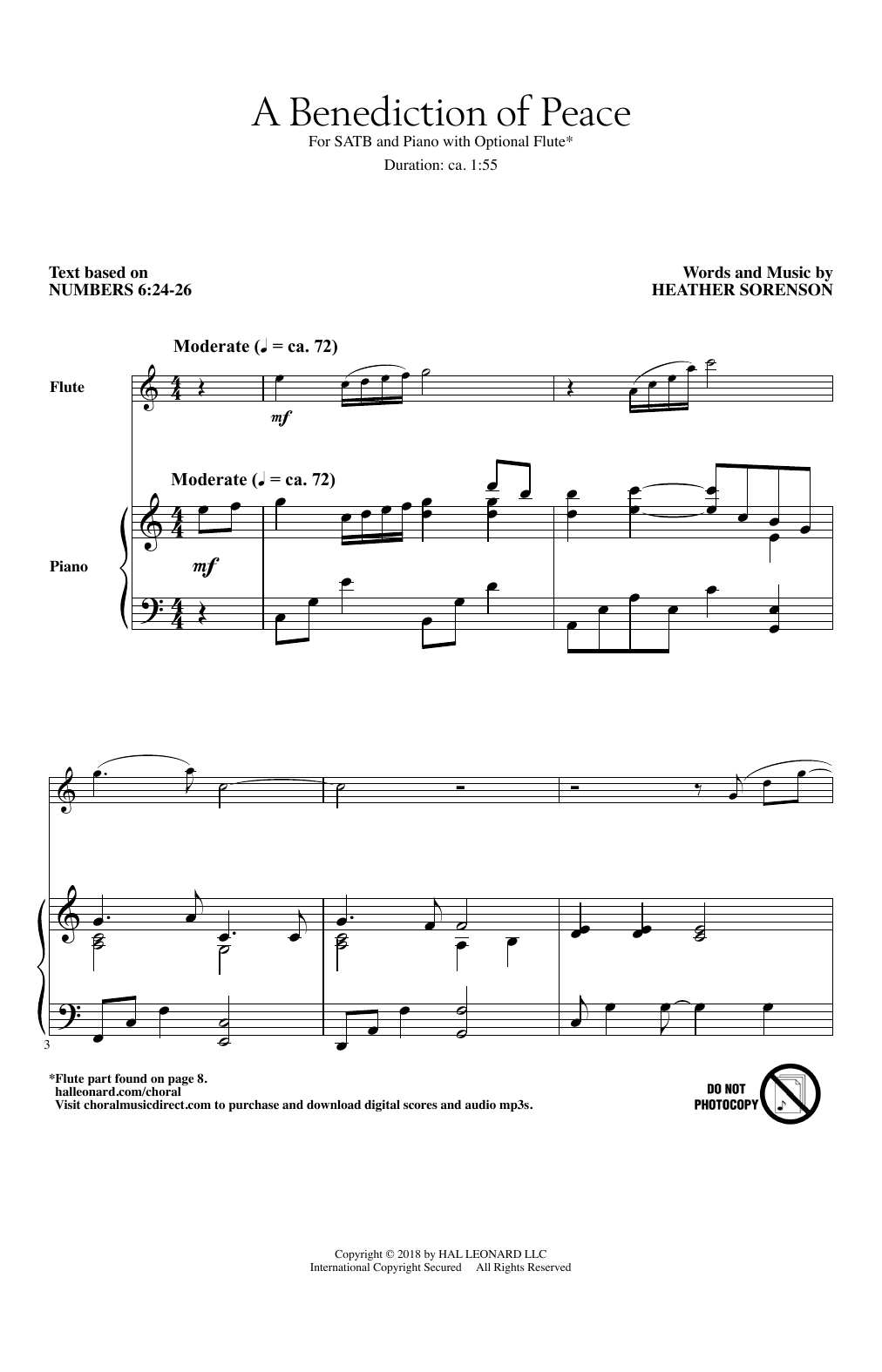 Download Heather Sorenson A Benediction Of Peace Sheet Music and learn how to play SATB PDF digital score in minutes