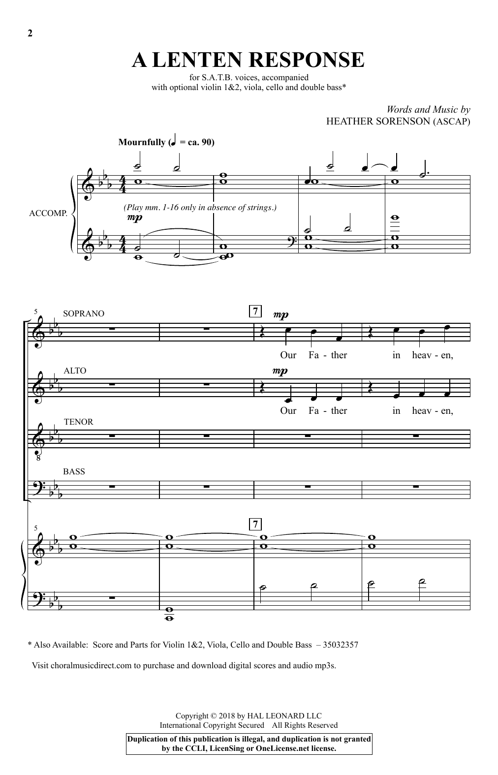 Download Heather Sorenson A Lenten Response Sheet Music and learn how to play SATB Choir PDF digital score in minutes