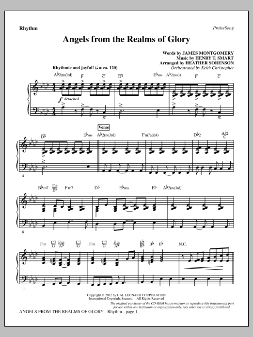 Download Heather Sorenson Angels From The Realms Of Glory - Rhythm Sheet Music and learn how to play Choir Instrumental Pak PDF digital score in minutes