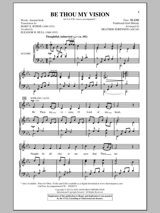 Download Heather Sorenson Be Thou My Vision Sheet Music and learn how to play SATB PDF digital score in minutes