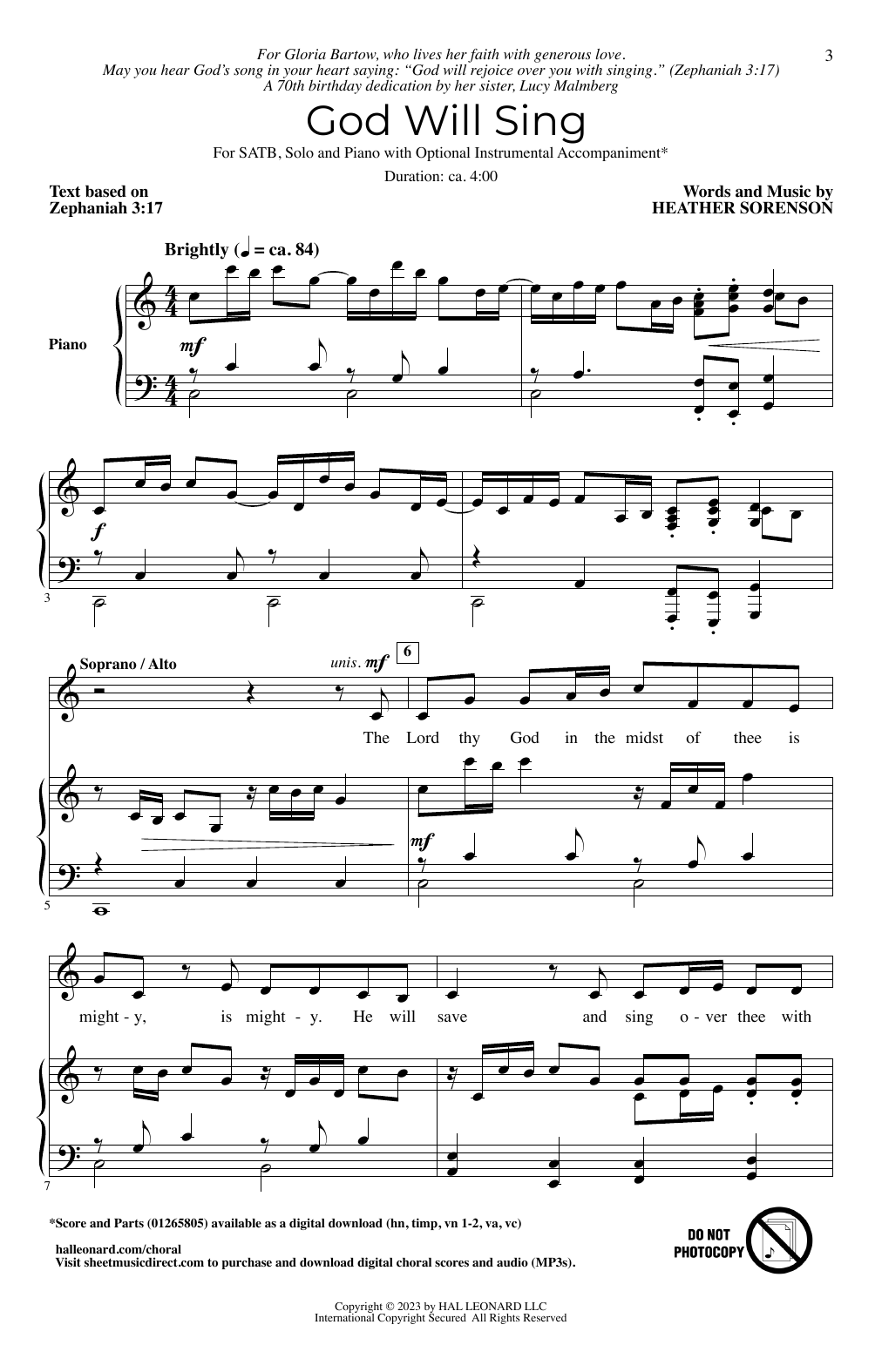 Download Heather Sorenson God Will Sing Sheet Music and learn how to play SATB Choir PDF digital score in minutes