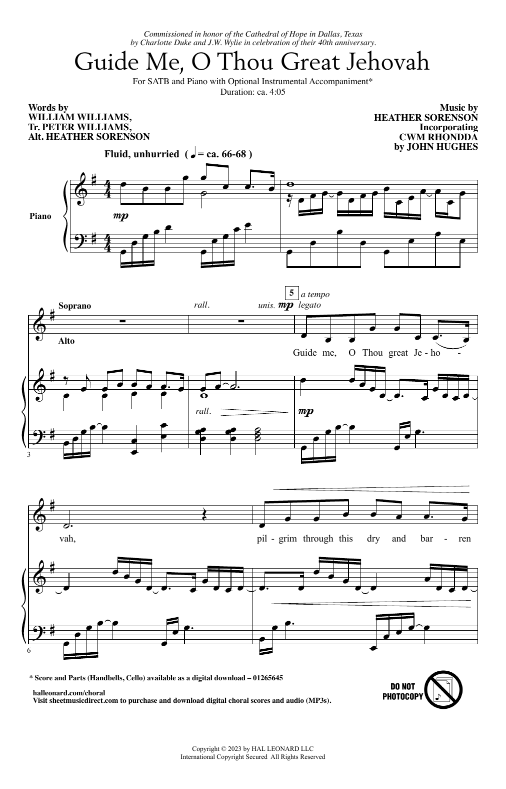 Download Heather Sorenson Guide Me, O Thou Great Jehovah Sheet Music and learn how to play SATB Choir PDF digital score in minutes