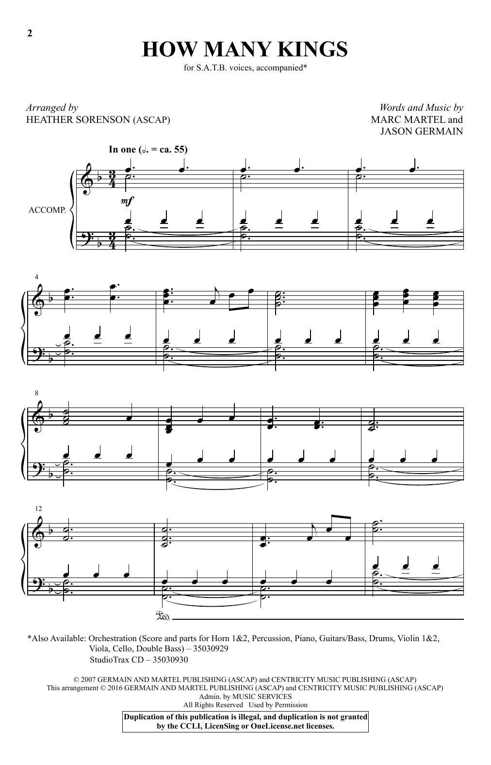 Download Downhere How Many Kings (arr. Heather Sorenson) Sheet Music and learn how to play SATB PDF digital score in minutes