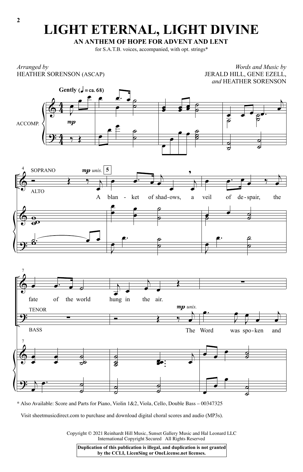 Download Heather Sorenson Light Eternal, Light Divine (An Anthem Of Hope For Advent And Lent) Sheet Music and learn how to play SATB Choir PDF digital score in minutes