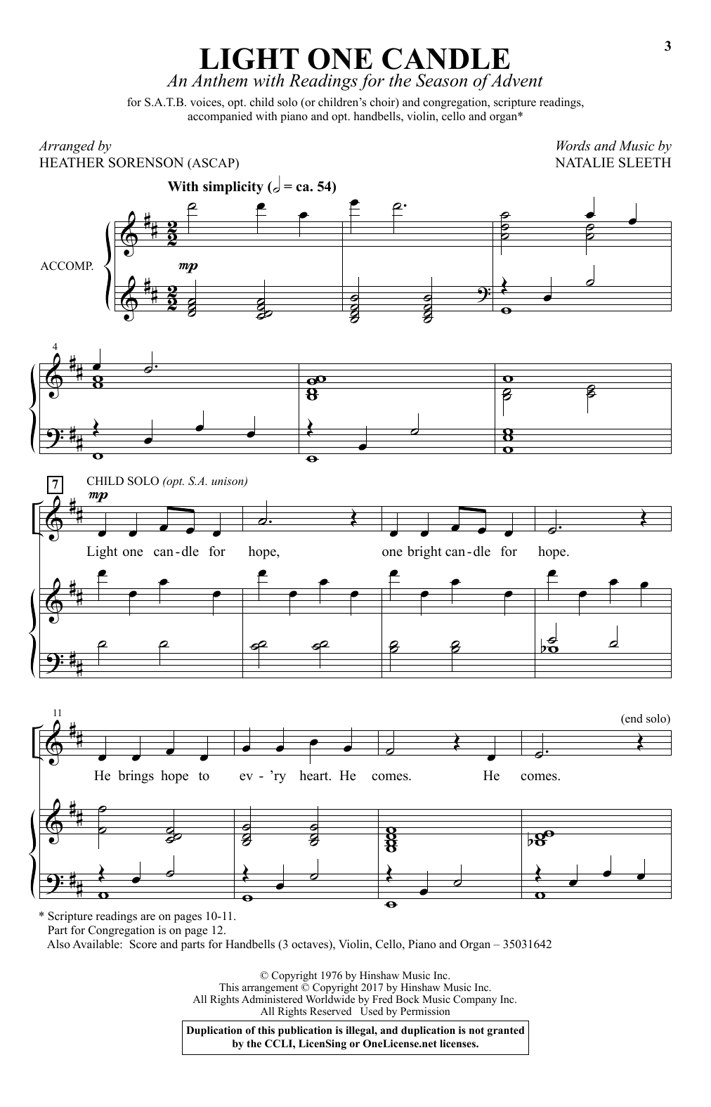 Download Heather Sorenson Light One Candle Sheet Music and learn how to play SATB PDF digital score in minutes