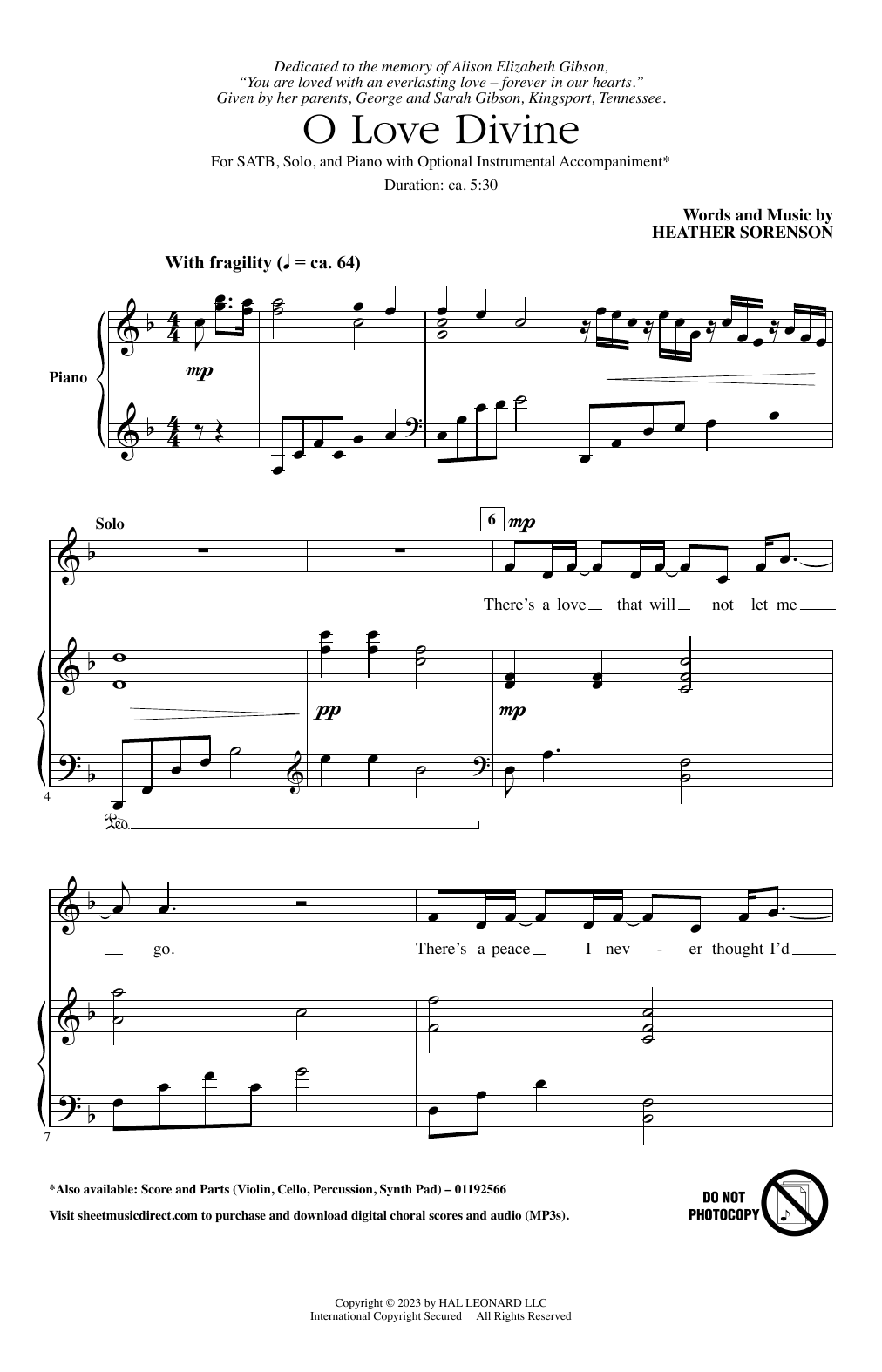 Download Heather Sorenson O Love Divine Sheet Music and learn how to play SATB Choir PDF digital score in minutes