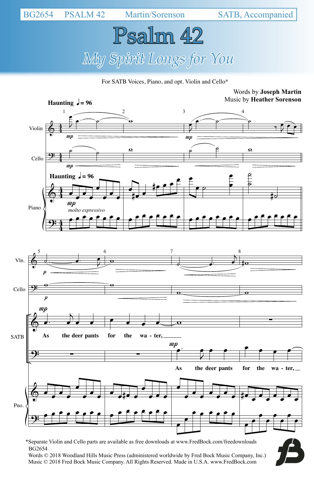 Download Heather Sorenson Psalm 42 Sheet Music and learn how to play SATB Choir PDF digital score in minutes