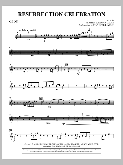 Download Heather Sorenson Resurrection Celebration - Oboe Sheet Music and learn how to play Choir Instrumental Pak PDF digital score in minutes