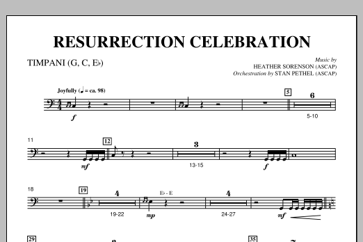 Download Heather Sorenson Resurrection Celebration - Timpani Sheet Music and learn how to play Choir Instrumental Pak PDF digital score in minutes