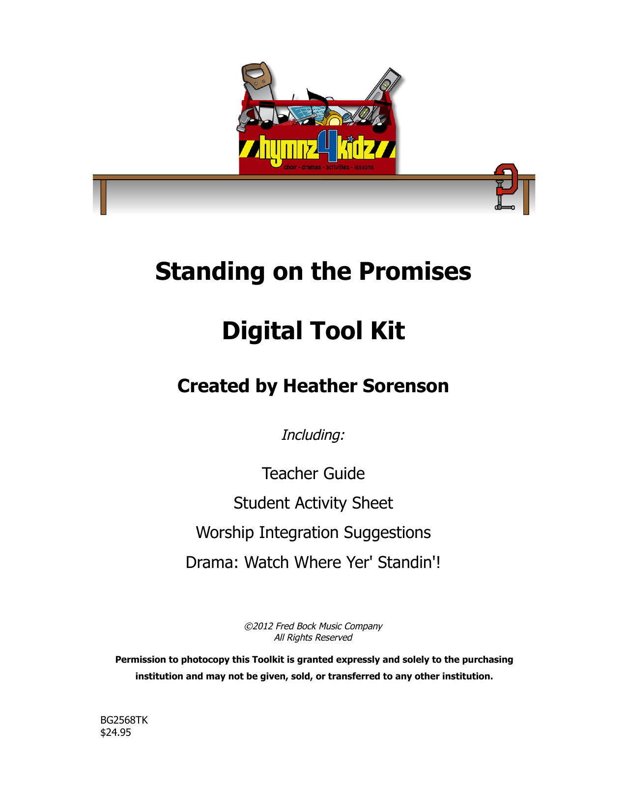 Download Heather Sorenson Standing On The Promises Sheet Music and learn how to play Choir Tool Kit PDF digital score in minutes
