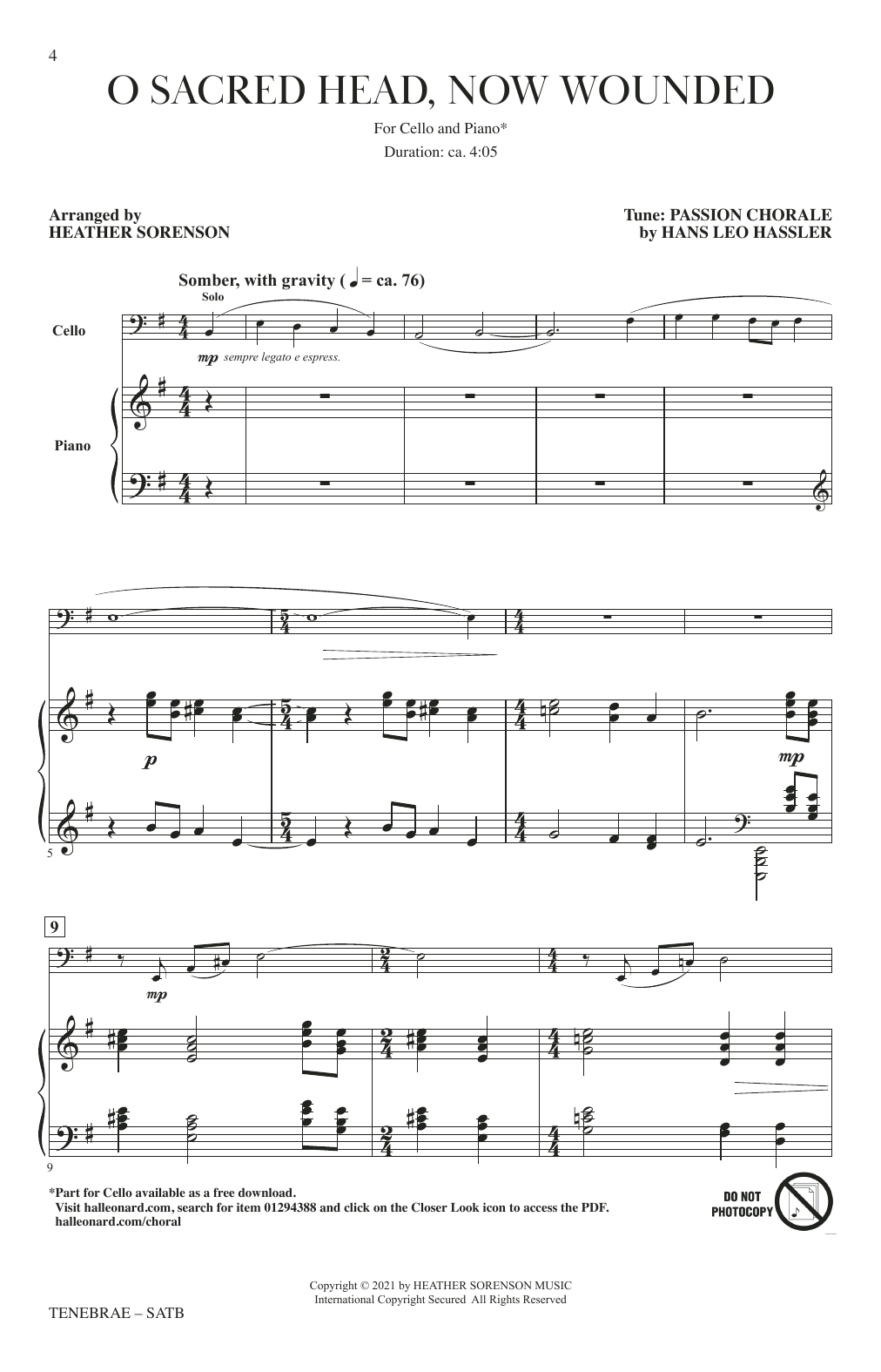 Download Heather Sorenson Tenebrae (A Service of Shadows) Sheet Music and learn how to play SATB Choir PDF digital score in minutes